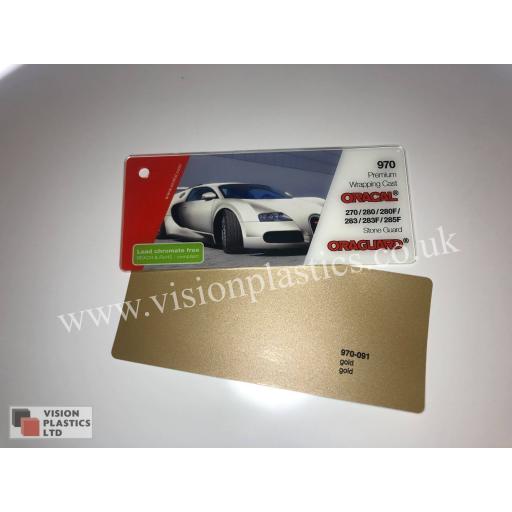 1520mm Wide Oracal 970 Rapid Air Premium Wrapping Cast Vinyl - Gold 091