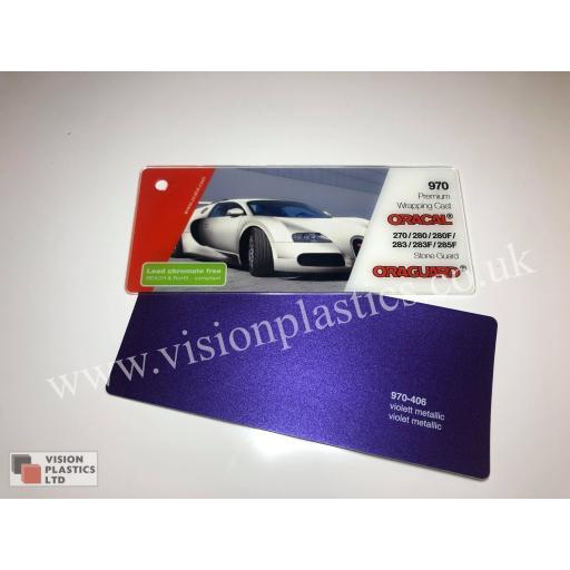 1520mm Wide Oracal 970 Rapid Air Premium Wrapping Cast Vinyl - Violet Metallic 406 Matt