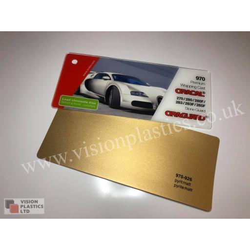 1520mm Wide Oracal 970 Rapid Air Premium Wrapping Cast Vinyl - Pyrite 926 Matt