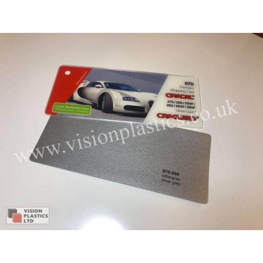 1520mm Wide Oracal 970 Rapid Air Premium Wrapping Cast Vinyl - Silver Grey 090