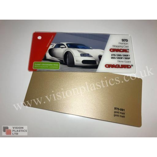 1520mm Wide Oracal 970 Rapid Air Premium Wrapping Cast Vinyl - Gold 091 Matt