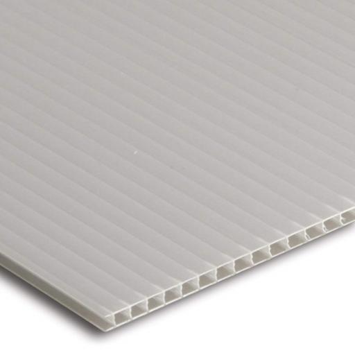 915mm x 1220mm x 4mm White Fluted Polypropylene