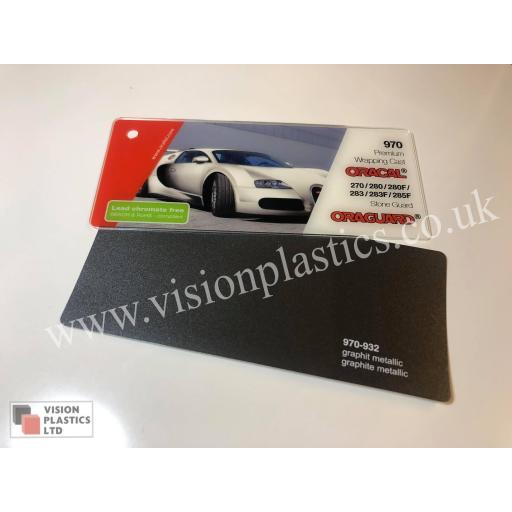 1520mm Wide Oracal 970 Rapid Air Premium Wrapping Cast Vinyl - Graphite Metallic 932