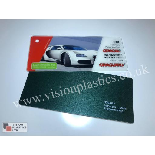 1520mm Wide Oracal 970 Rapid Air Premium Wrapping Cast Vinyl - Fir Green Metallic 677