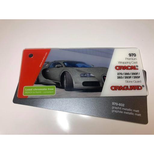 1520mm Wide Oracal 970 Rapid Air Premium Wrapping Cast Vinyl - Graphite Metallic 932 Matt