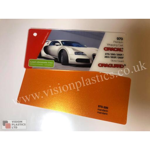 1520mm Wide Oracal 970 Rapid Air Premium Wrapping Cast Vinyl - Mandarin 300