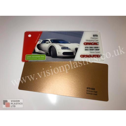 1520mm Wide Oracal 970 Rapid Air Premium Wrapping Cast Vinyl - Bronze 920 Matt