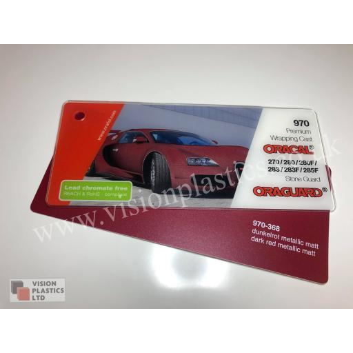 1520mm Wide Oracal 970 Rapid Air Premium Wrapping Cast Vinyl - Dark Red Metallic 368 Matt