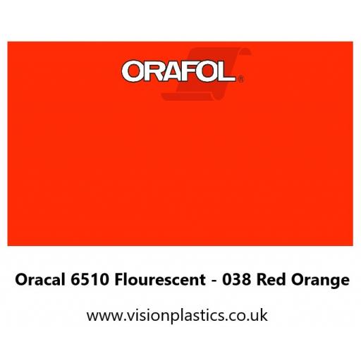 630mm Wide Oracal 6510 Fluorescent Cast 038 Red Orange Vinyl