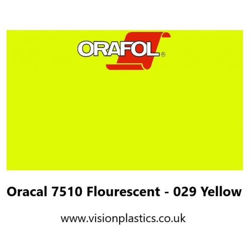 1260mm Wide Oracal 7510 Fluorescent Premium Cast 029 Yellow Vinyl