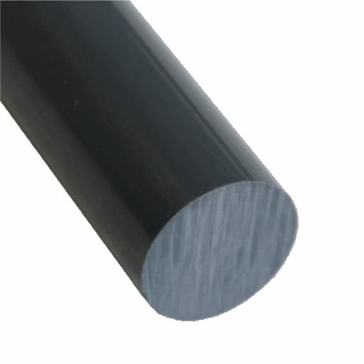 12mm Diameter Dark Grey PVC Rod x 2 Metres Long