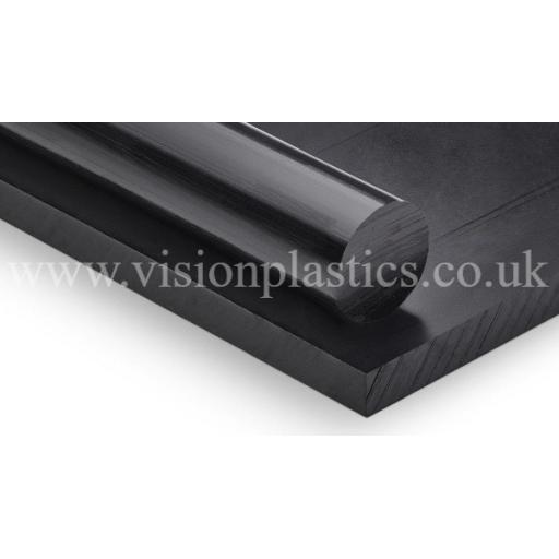 1000mm x 995mm x 1mm Black HDPE Grade 300 Sheet