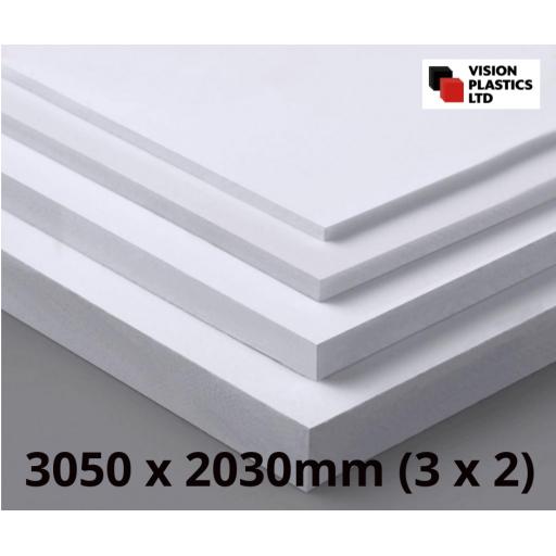 3050mm x 2030mm x 5mm White Foam PVC (Matt)