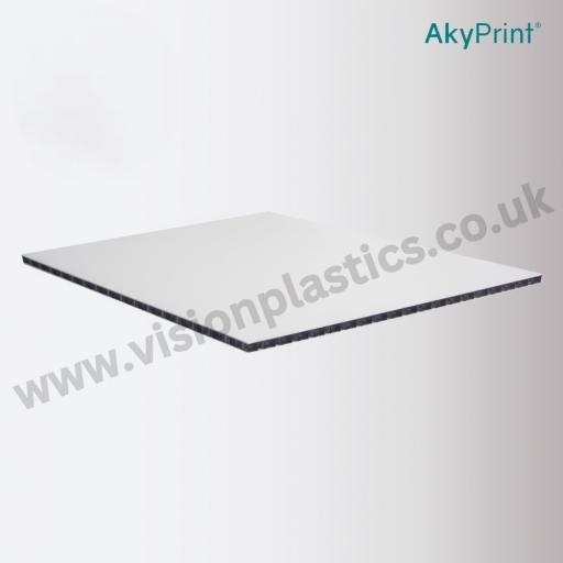 2440mm x 1220mm x 3.3mm (900gsm) White Core Akyprint® Polypropylene Bubble Board Sheet