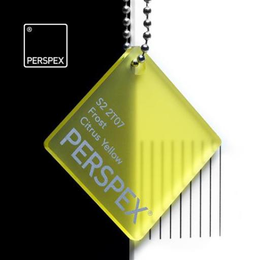 S2 2T07 Citrus Yellow Frost Perspex® Cast Acrylic Sheet Options 3mm Thick