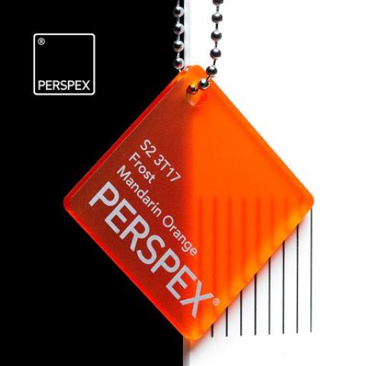 S2 3T17 Mandarin Orange Frost Perspex® Cast Acrylic Sheet Options 3mm Thick