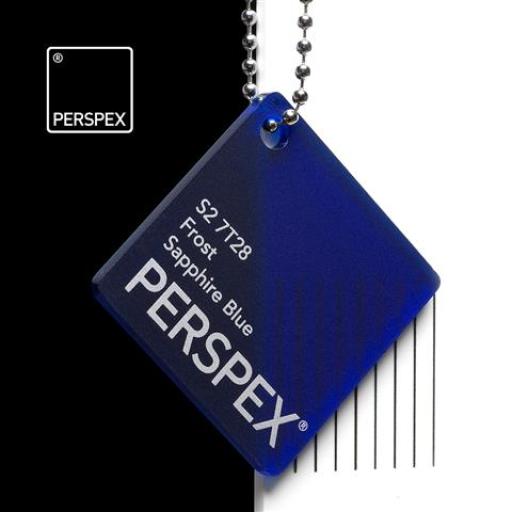 S2 7T28 Sapphire Blue Frost Perspex® Cast Acrylic Sheet Options 3mm Thick