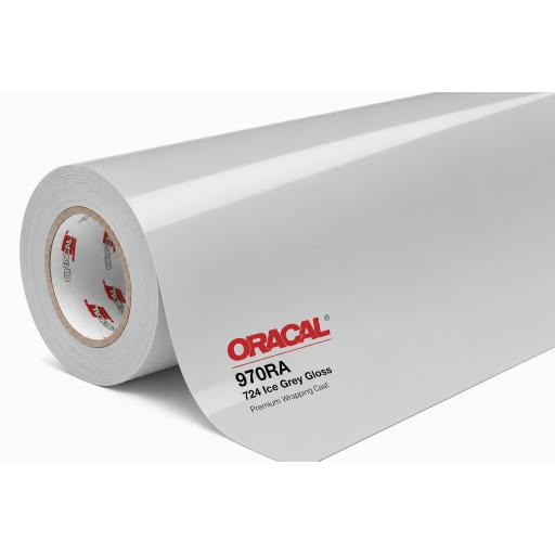 1520mm Wide Oracal 970 Rapid Air Premium Wrapping Cast Vinyl - Ice Grey 724