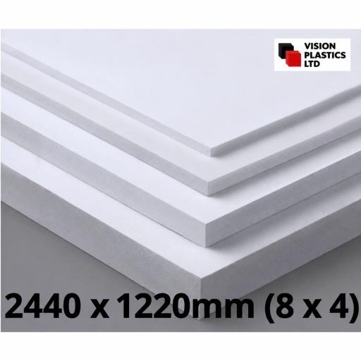 2440mm x 1220mm x 3mm White Foam PVC (Matt) (8 x 4)