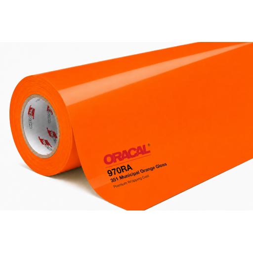 1520mm Wide Oracal 970 Rapid Air Premium Wrapping Cast Vinyl - Municipal Orange 351