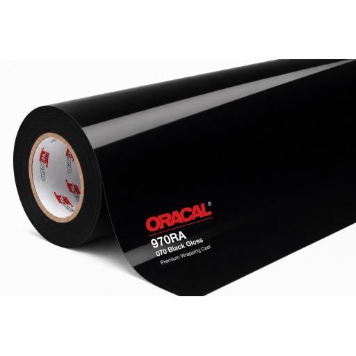1520mm Wide Oracal 970 Rapid Air Premium Wrapping Cast Vinyl - Black 070