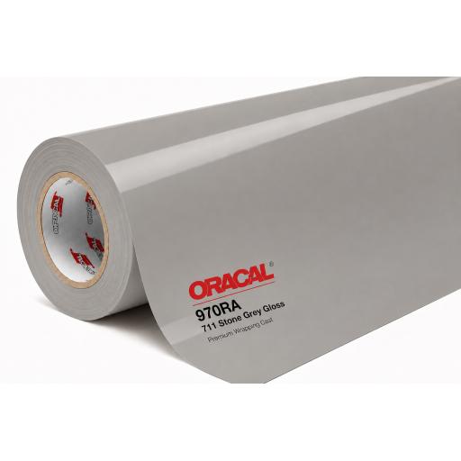 1520mm Wide Oracal 970 Rapid Air Premium Wrapping Cast Vinyl - Stone Grey 711