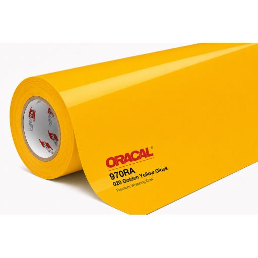 1520mm Wide Oracal 970 Rapid Air Premium Wrapping Cast Vinyl - Golden Yellow 020