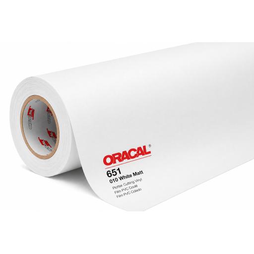 1260mm Wide Oracal 651 Matt Series Intermediate Cal Vinyl - White 010